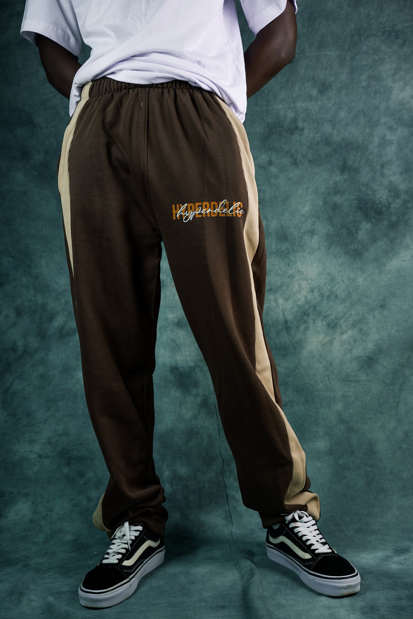 CHOCOLATE BROWN SIDE RIBBED PANTS